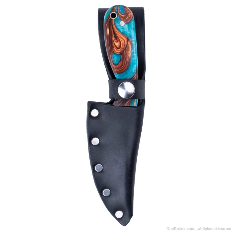 Whiteknuckler Brand 1911 Copper & Teal Grip Set & Matching Classic M3 Knife-img-3