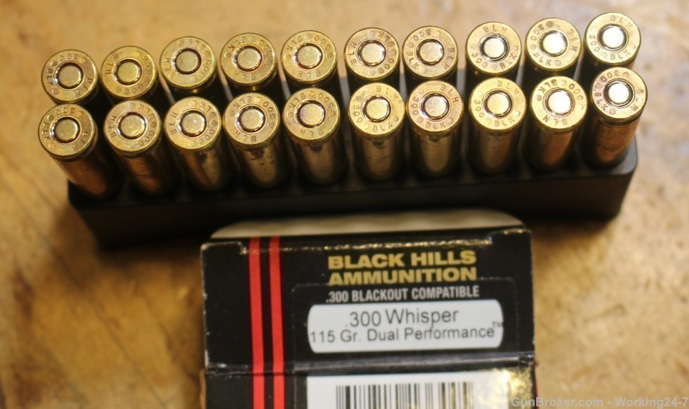 Black Hills 300 Blackout 115 Gr Solid Copper Dual Performance Hollow Point-img-0