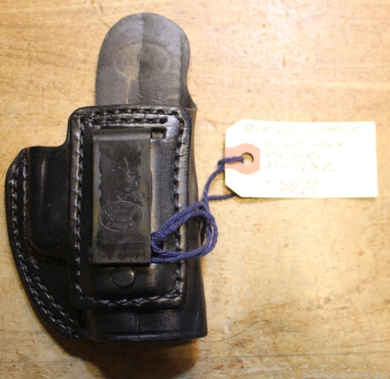 Ritchie Leather Right Hand Black Nighthawk Inside the Waistband  Glock 42-img-0