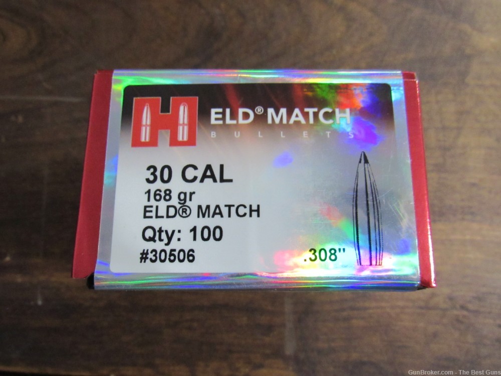 NIB Hornady 30 Cal .308" Dia 168 Gr ELD Match #30506 Reloading Bullets-img-1
