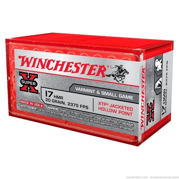 NEW WINCHESTER SUPER-X 17 HMR 20 GR XTP Jacketed Hollow P 50RD NO CARD FEE -img-0