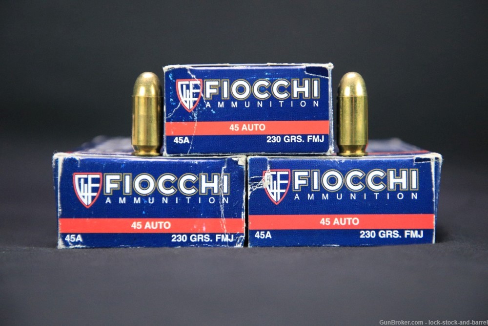 424 .45 Auto Ammunition 230 Grain FMJ Fed, Win, Fiocchi, PPU .45 ACP ...