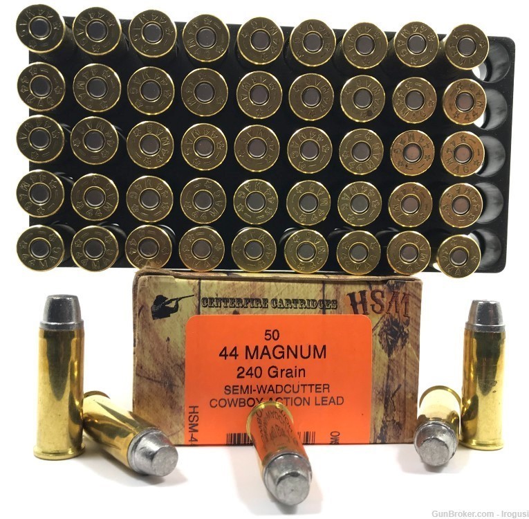 HSM .44 Mag Magnum 240 Gr Semi Wadcutter Cowboy Action Load 50 Rnds 1203-NX-img-0
