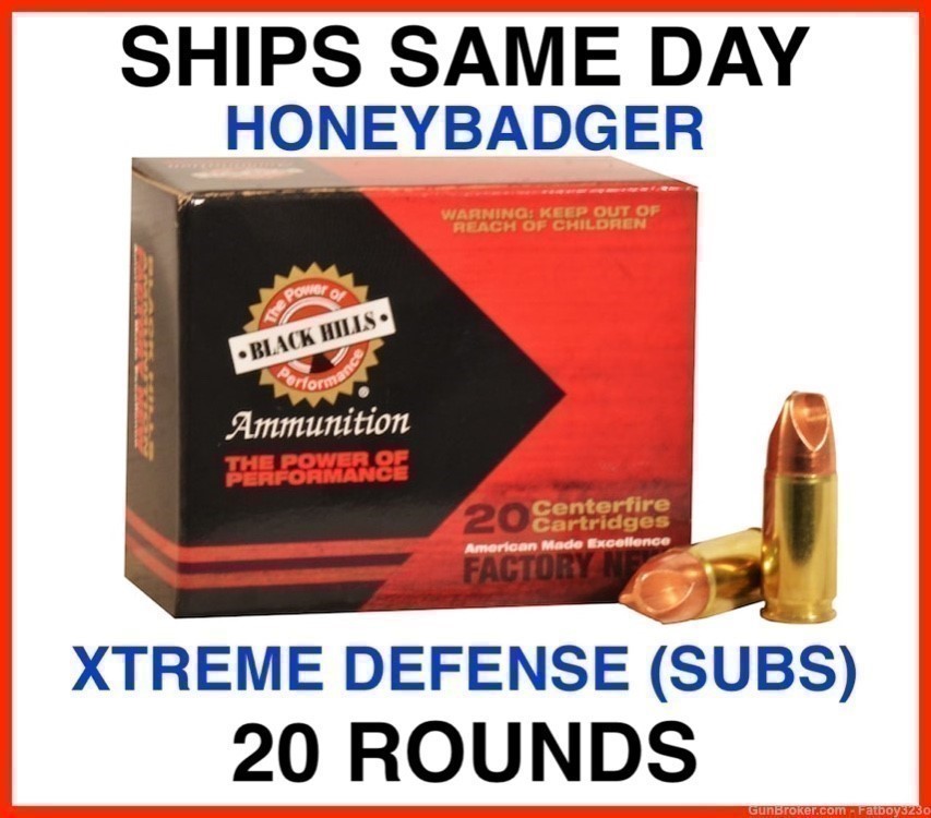20 Rounds - Black Hills HoneyBadger 9mm Luger 125 Grain Ammo Lehigh Defense-img-0