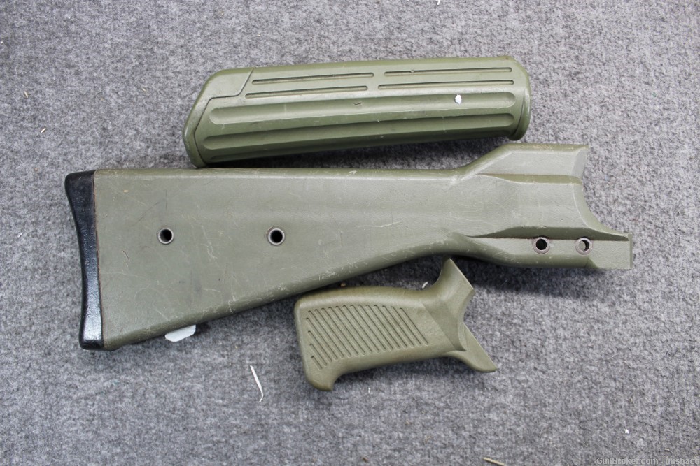 Complete OEM Spanish Army Green Furniture Stock Set For CETME-L/LV/LC Rifle-img-1