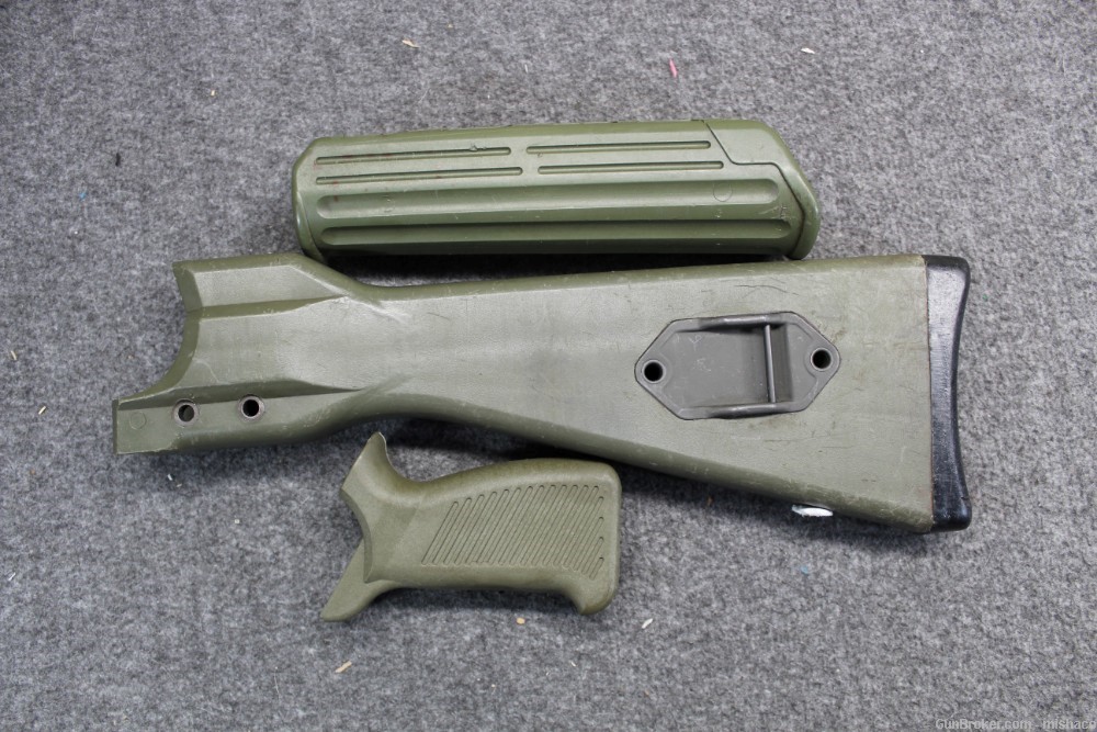 Complete OEM Spanish Army Green Furniture Stock Set For CETME-L/LV/LC Rifle-img-0