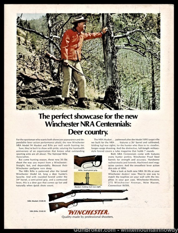 1971 WINCHESTER NRA Centennial Musket & Rifle AD-img-0
