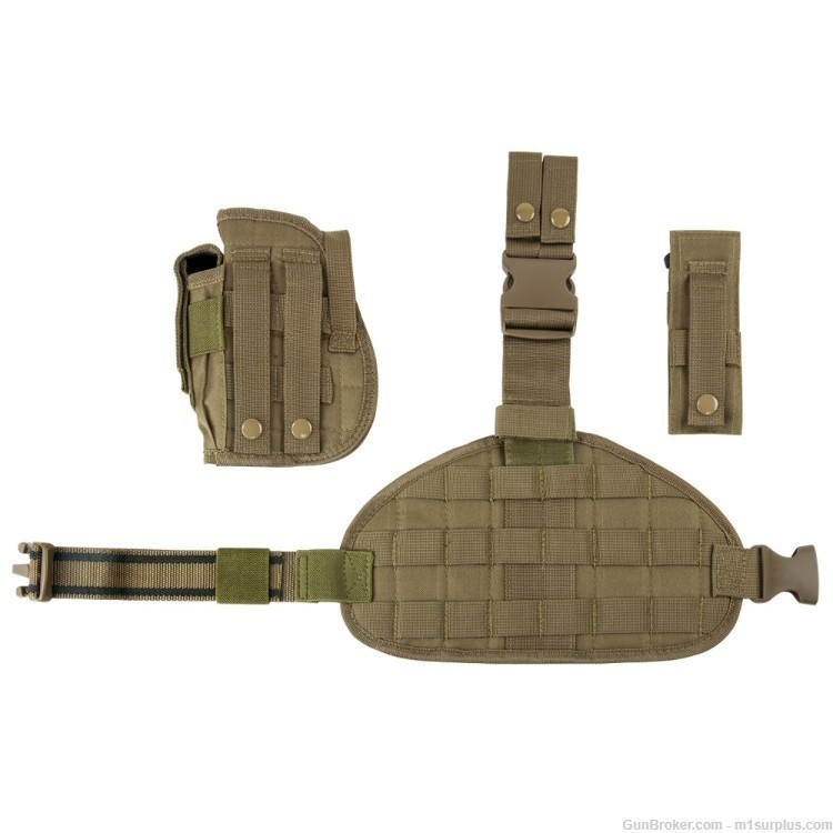 Tactical Tan Thigh Holster for Full Size Ruger P85 P89 P90 P92 P95 Pistol-img-2