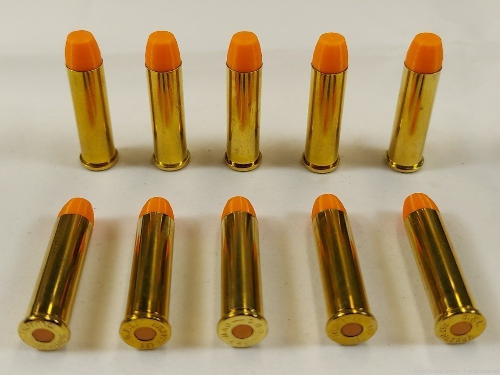 357 Magnum Brass Snap caps / Dummy Training Rounds - Set of 10 - Orange-img-0