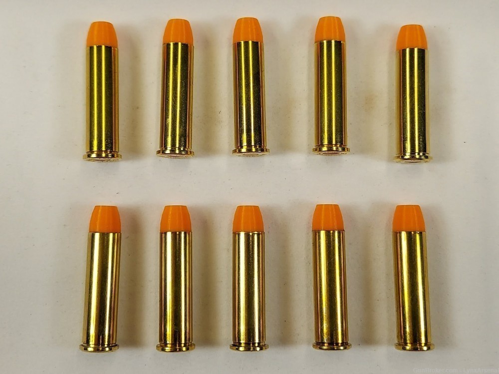 357 Magnum Brass Snap caps / Dummy Training Rounds - Set of 10 - Orange-img-2