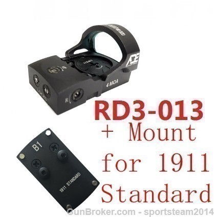 RD3-013 Red Dot Sight + B1 Mounting Plate for 1911 pistol w/Colt Rear sight-img-0