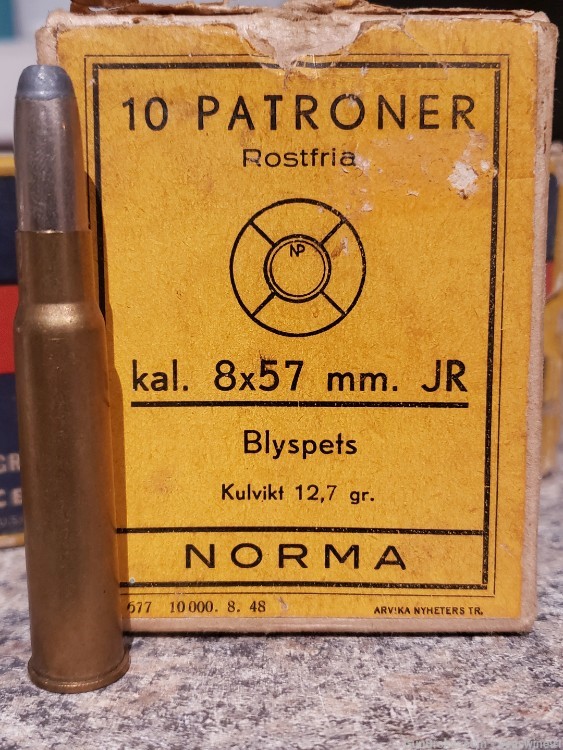 8x57 JR Kar 88 Ammo ammunition original 8x57mm Norma 10 round +7 loose-img-0