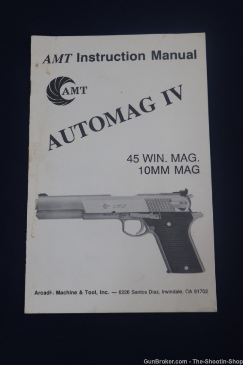 AMT Model Automag IV Instructional Manual 45 Win Mag 10MM Magnum -img-0