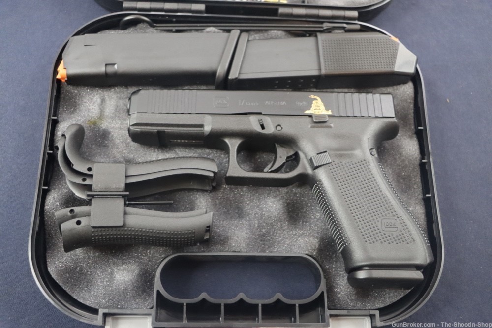 Glock Model G17 GEN5 Pistol 9MM 17 GEN 5 GADSDEN Engraved 24KT Gold 17RD SA-img-0