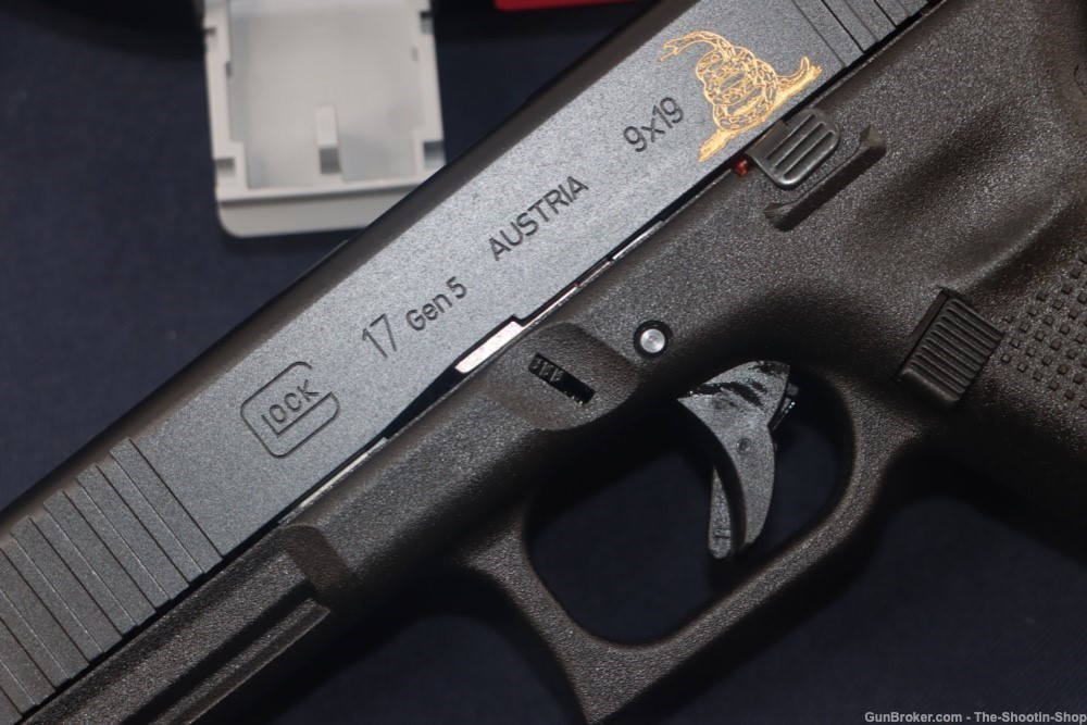 Glock Model G17 GEN5 Pistol 9MM 17 GEN 5 GADSDEN Engraved 24KT Gold 17RD SA-img-4