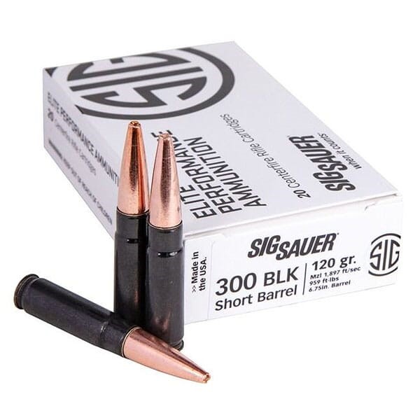Sig Sauer Ammo .300 BLK 120gr SBR Solid Copper BLK CASE 20/Box-img-0