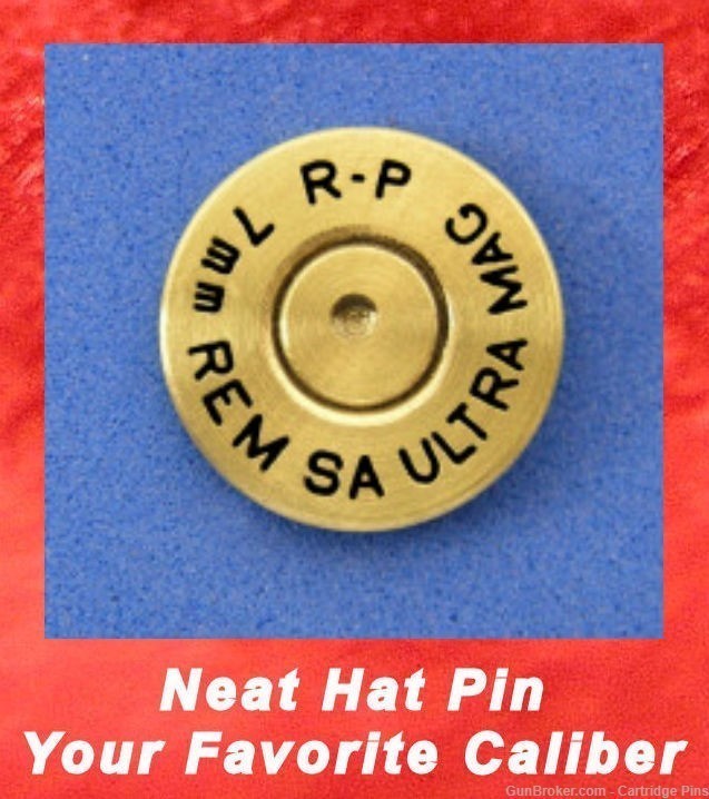 Remington R-P 7mm REM SA Ultra Mag  Cartridge Hat Pin  Tie Tac  Ammo Bullet-img-0