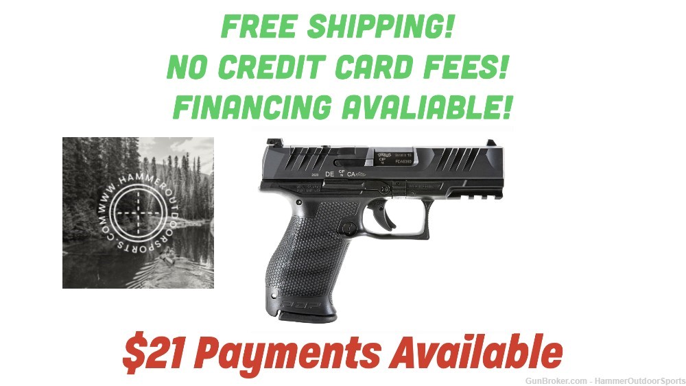 WALTHER PDP SUB-COMPACT 9MM 4'' 15-RD PISTOL FREE SAFE!-img-0
