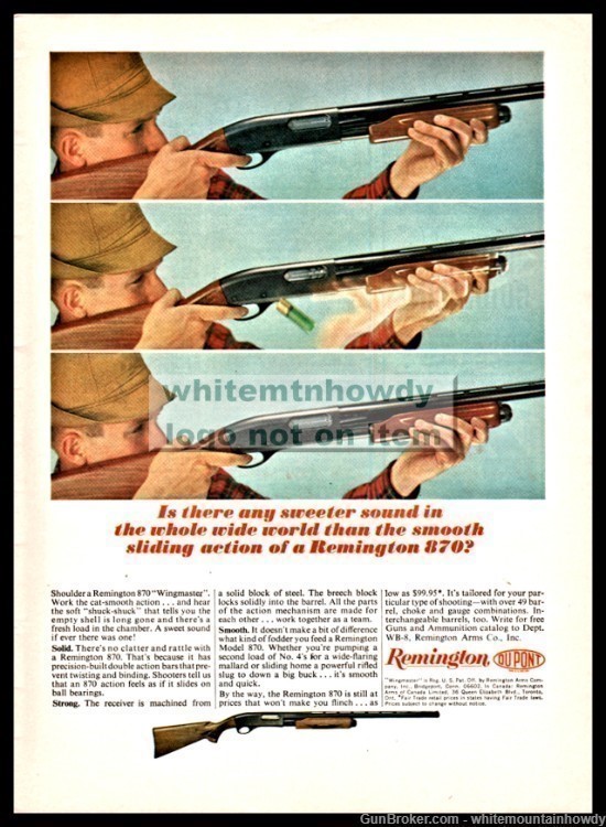 1964 REMINGTON 870 Wingmaster Slide-Action Shotgun Vintage PRINT AD-img-0