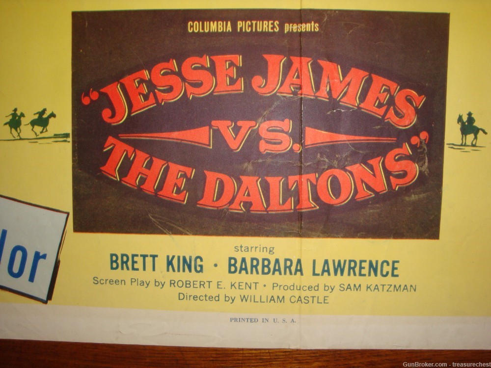 Original 1953 Movie Poster JESSE JAMES vs THE DALTONS nice display piece-img-6