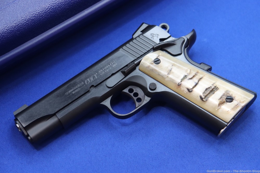Colt Model Combat Commander 1911 Pistol 9MM 4.25" Genuine RAMS HORN Grips 9-img-1