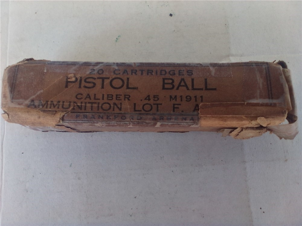 45 Acp 1911 ball ammo mfg. Frankfort Arsenal WWII-img-0