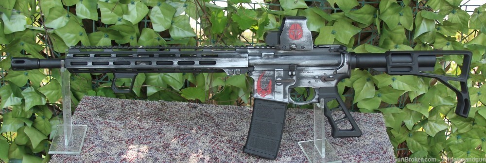 Smith & Wesson M&P-15 Custom Mandalorian Battleworn W/ Holo Sight Star Wars-img-9