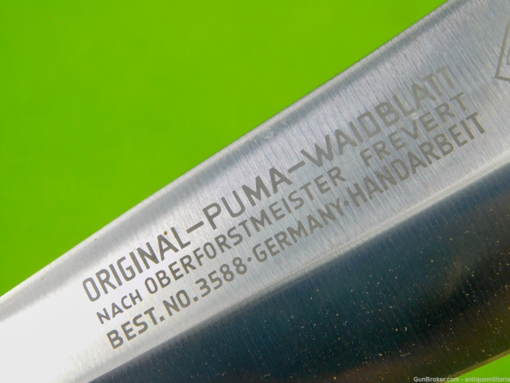 Vintage German Germany Puma Waidblatt Large Hunting Knife Dagger Scabbard-img-3