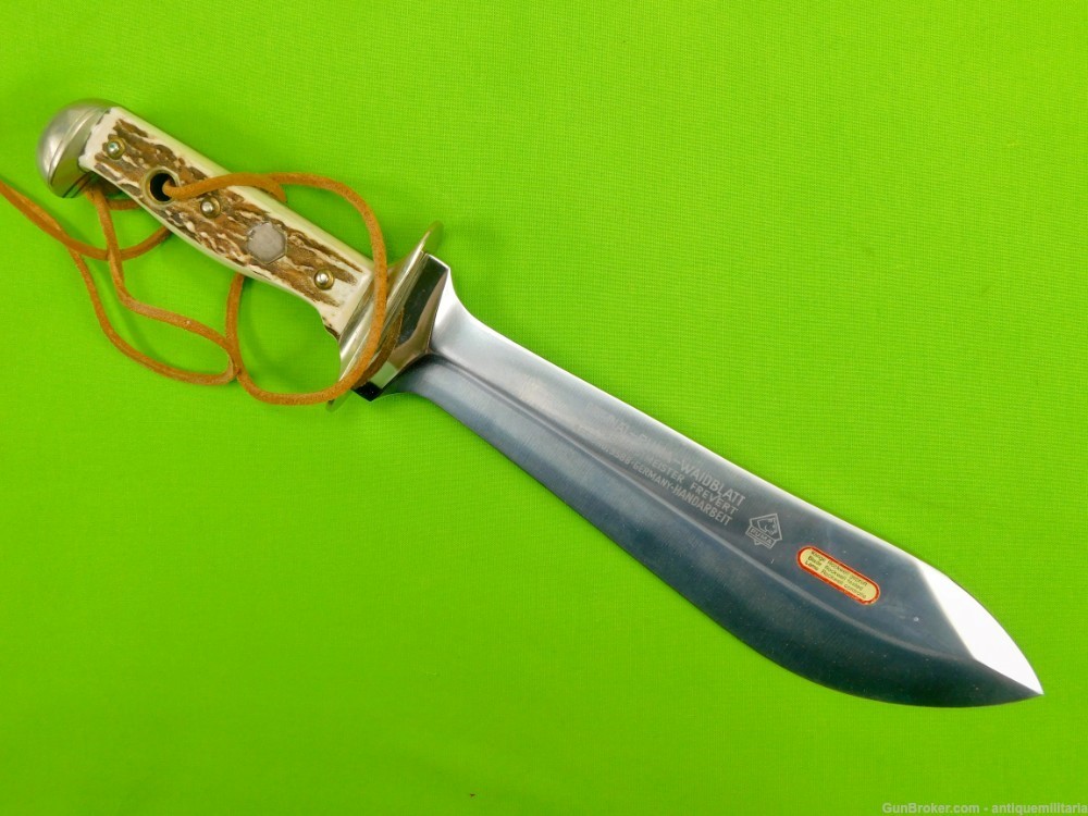Vintage German Germany Puma Waidblatt Large Hunting Knife Dagger Scabbard-img-1