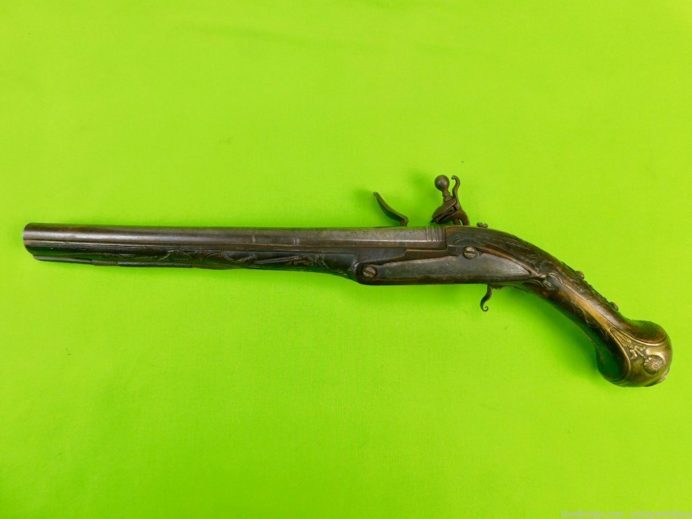 Fancy 18th-19th C. Middle Eastern Islamic Arabic  Flintlock Pistol Handgun-img-1