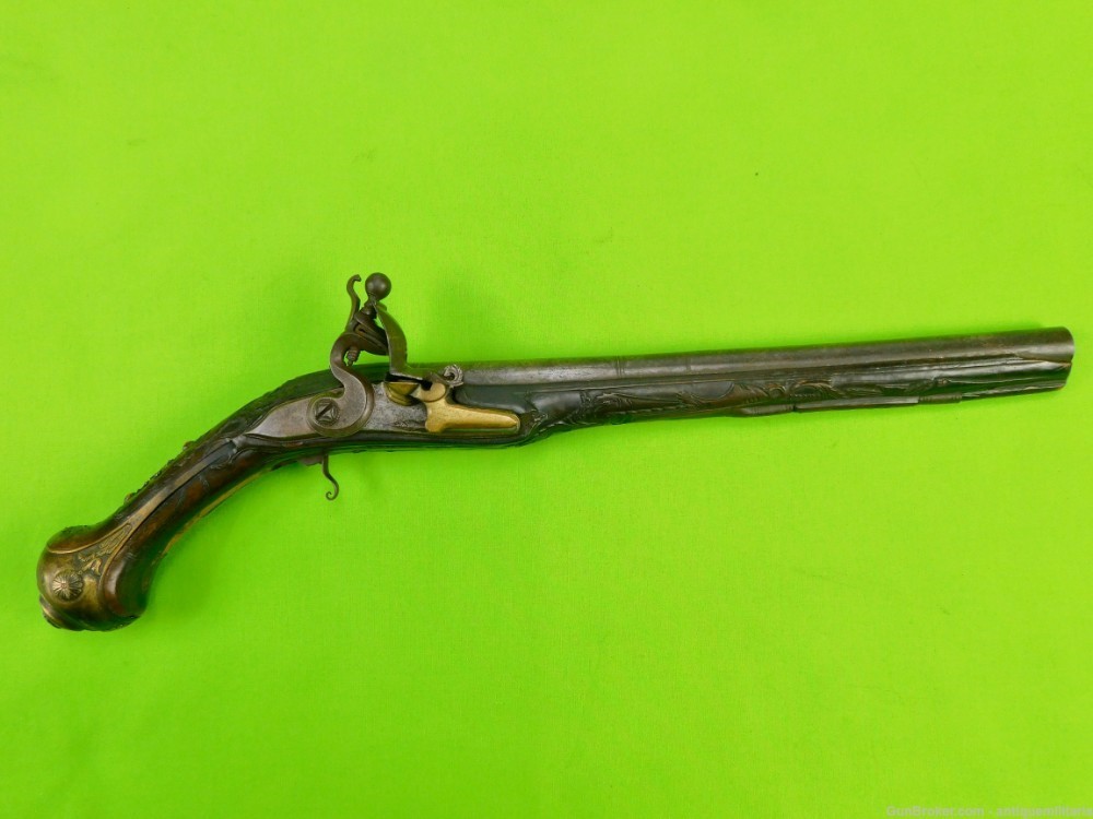 Fancy 18th-19th C. Middle Eastern Islamic Arabic  Flintlock Pistol Handgun-img-0
