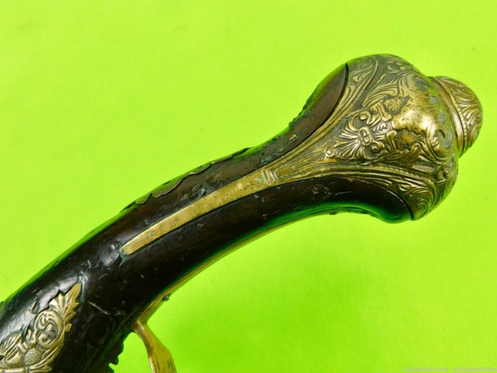Antique Middle East Turkish Flintlock Pistol Handgun-img-11