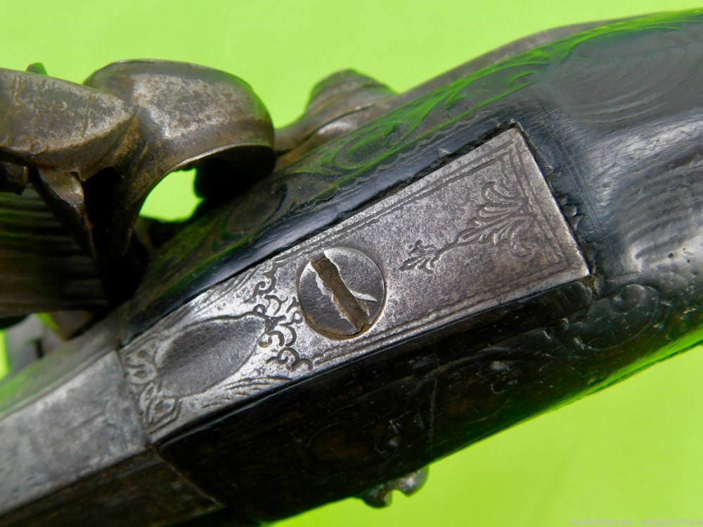 Antique Middle East Turkish Flintlock Pistol Handgun-img-8