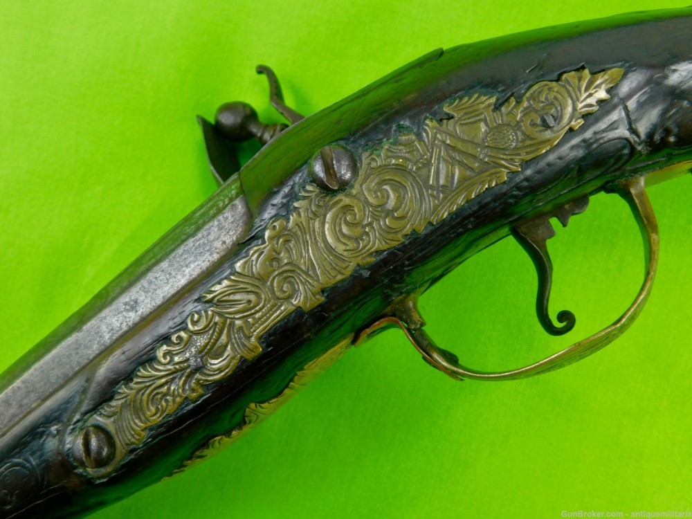 Antique Middle East Turkish Flintlock Pistol Handgun-img-7