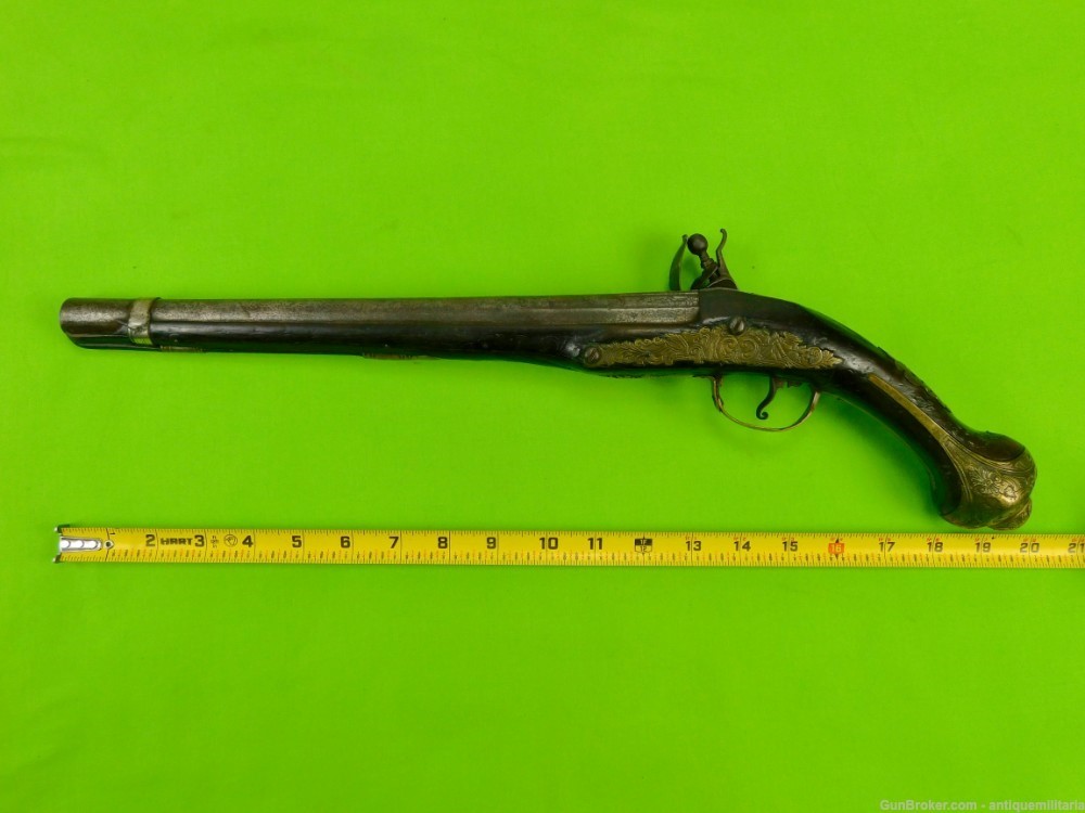 Antique Middle East Turkish Flintlock Pistol Handgun-img-22