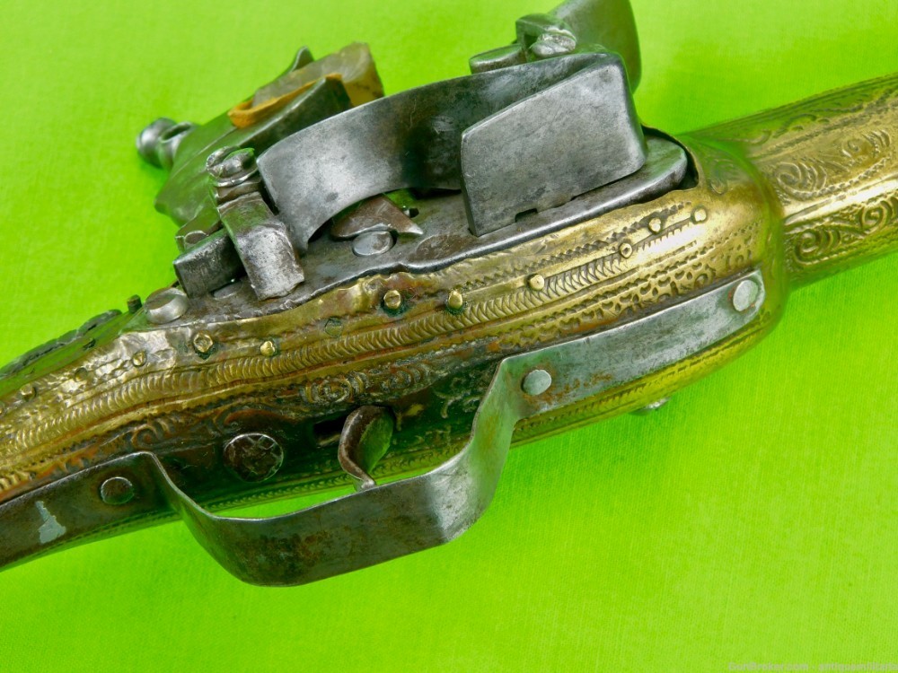 Antique Middle East Turkish Flintlock Pistol Handgun-img-6