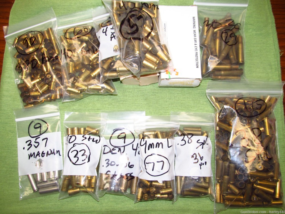 Appx 740 Brass Cases - Mix of Calibers - Reloaders Special -See Pics & Desc-img-0