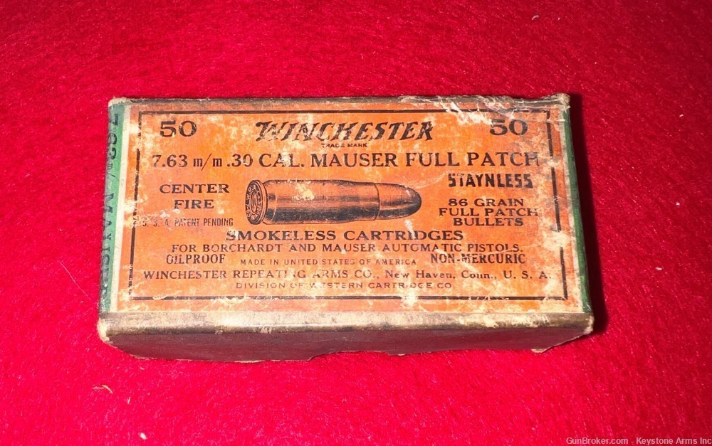 Vintage Winchester 7.63mm,  330 Mauser Ammunition-img-0
