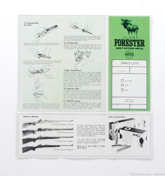 Sako Forester L579 Mannlicher Info Manual. New-img-2