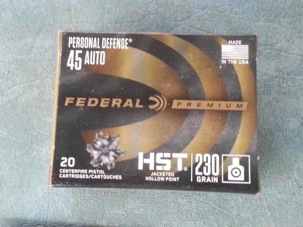 Federal Personal Defense 45 Auto Ammunition 230 Grains HST 20 Rounds.-img-1