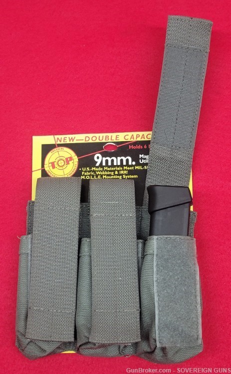 T.O.P 9mm Double Capacity Magazine/Utility Pouch MOLLE GRAY-img-1