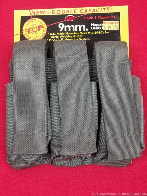 T.O.P 9mm Double Capacity Magazine/Utility Pouch MOLLE GRAY-img-0