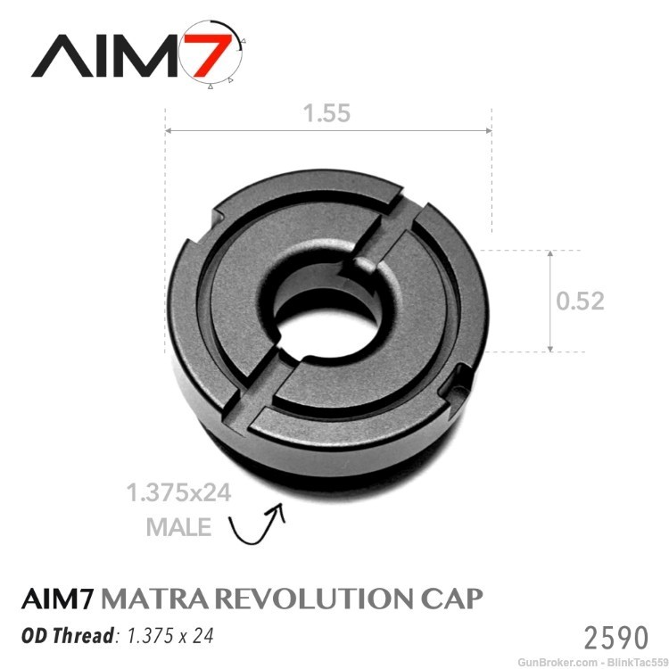 Aim7 Flash Hider Front Cap for SILENCER , MATRA 1.375X24-img-0