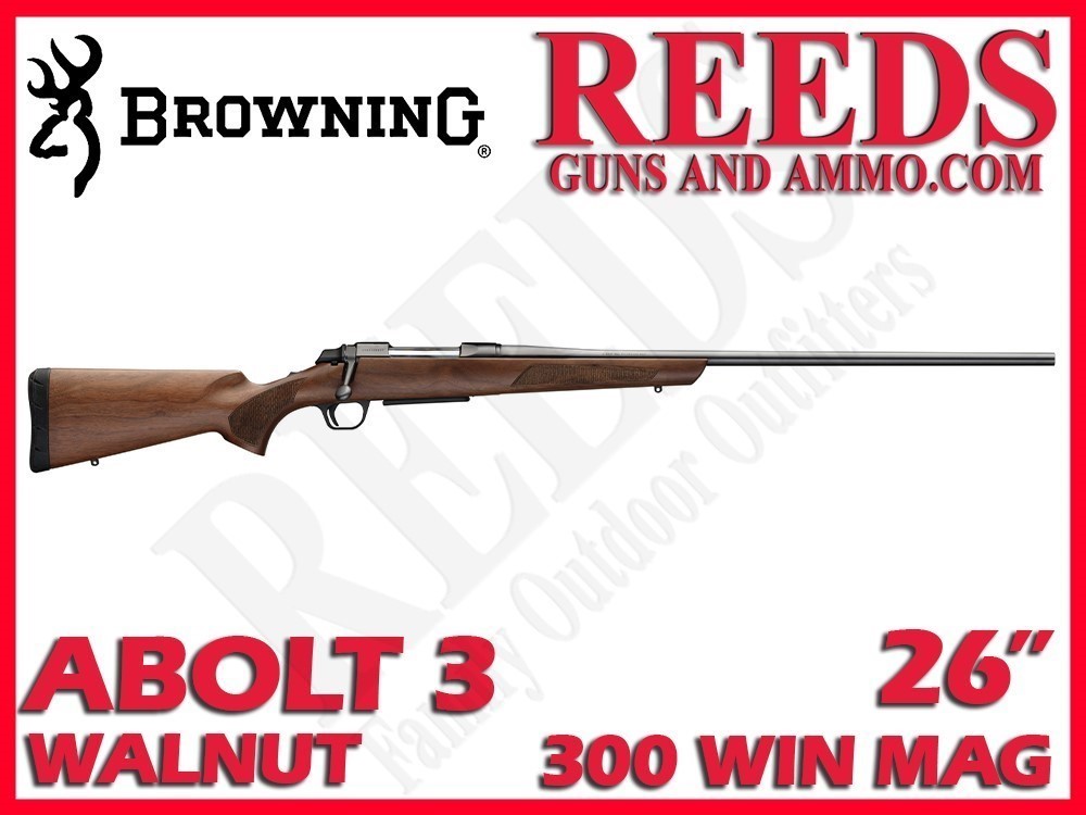 Browning Abolt 3 Grade II Hunter Walnut 300 Win Mag 26in 035827229-img-0