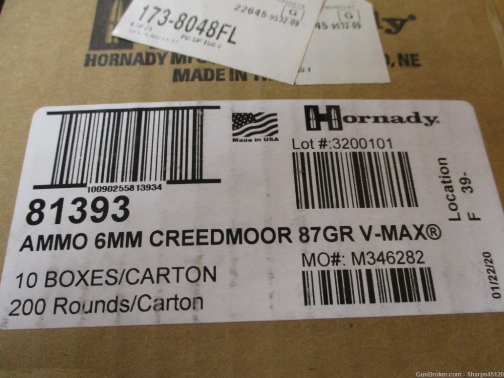 FULL CASE 200 rounds Hornady 6mm Creedmore 87 grain V-MAX ammo-img-0