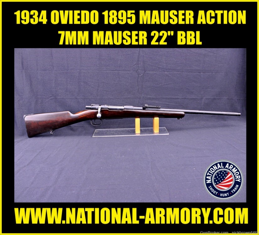 OVIEDO 1895 MAUSER ACTION 7mm MAUSER 22" BBL MFG: 1934-img-0