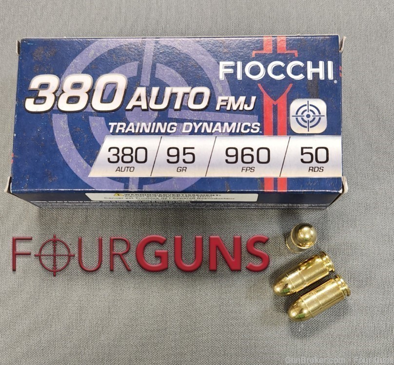 Fiocchi Training Dynamics .380 ACP 95GR FMJ 50RDs  (380AP)-img-0