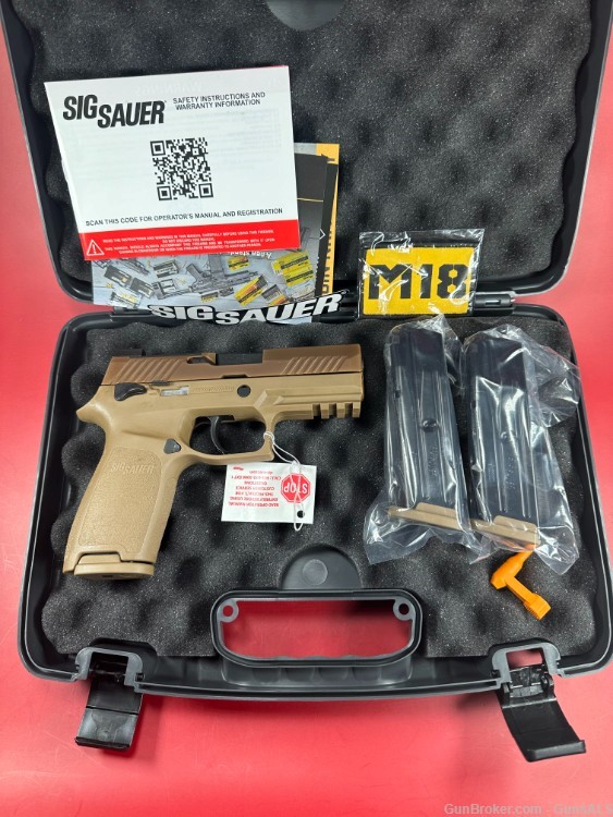 Sig Sauer P320 M18 Carry 9mm Optics Ready Coyote MS Pistol w/(3)10Rd Mags -img-3