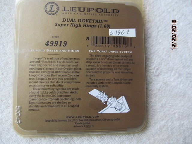 Leupold #49919 Dual Dovetail Matte 1" Rings-img-1