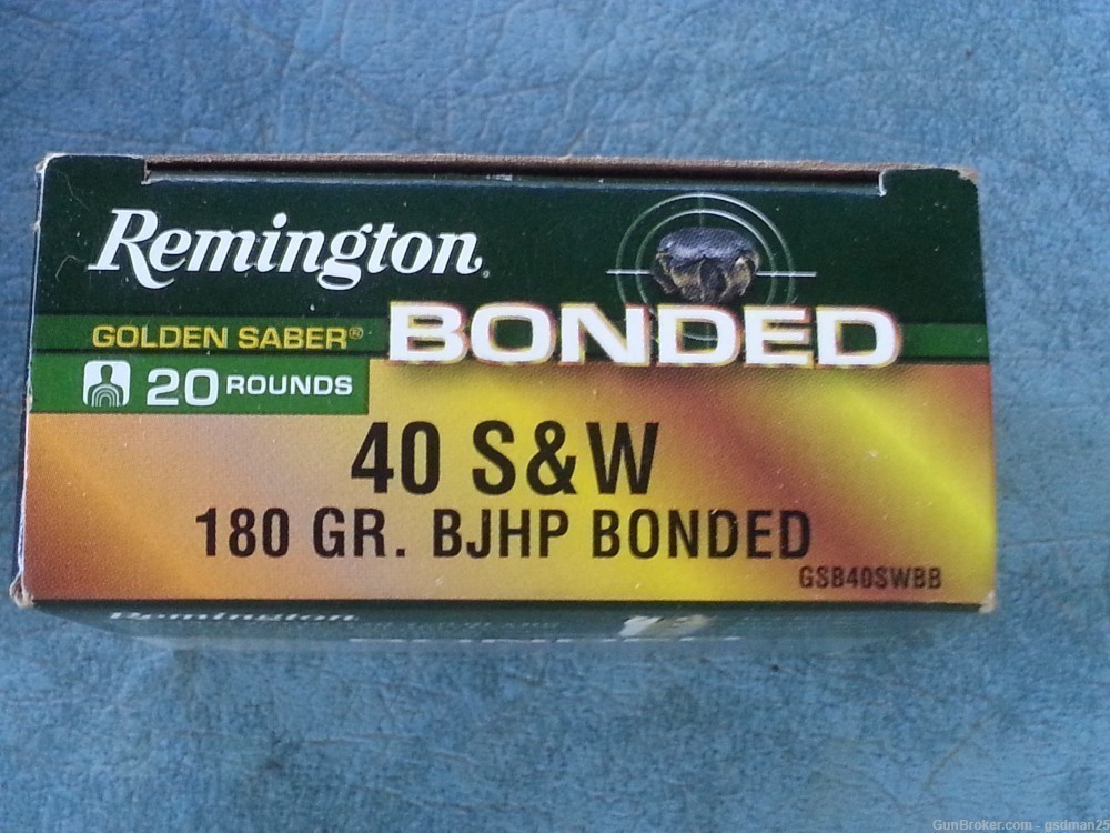 Remington Ammunition Golden Saber 40 S&W 180 gr BJHP 20 Rd Box-img-0